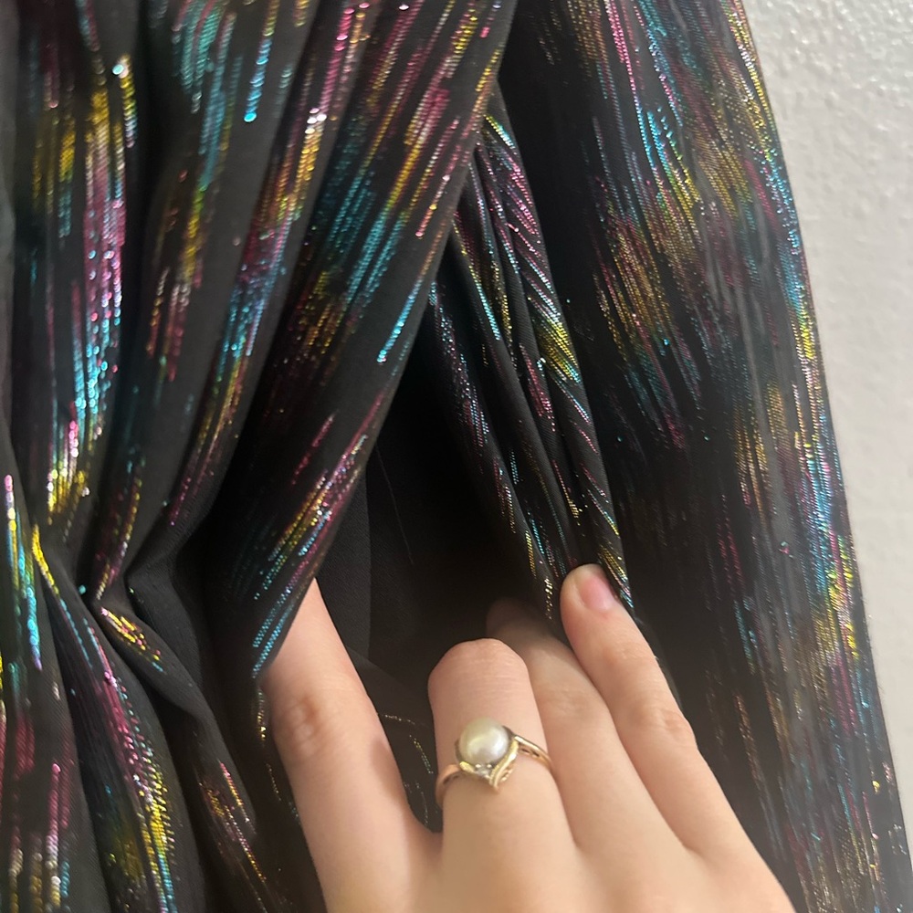 Aidan by Aidan Mattox Black Dress with Metalic Colors - Picture 9 of 15